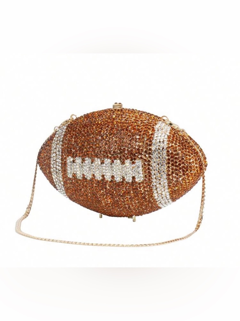 Crystal Football Evening Clutch - Brown